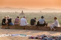 Sunset over Bagan pagodas Royalty Free Stock Photo